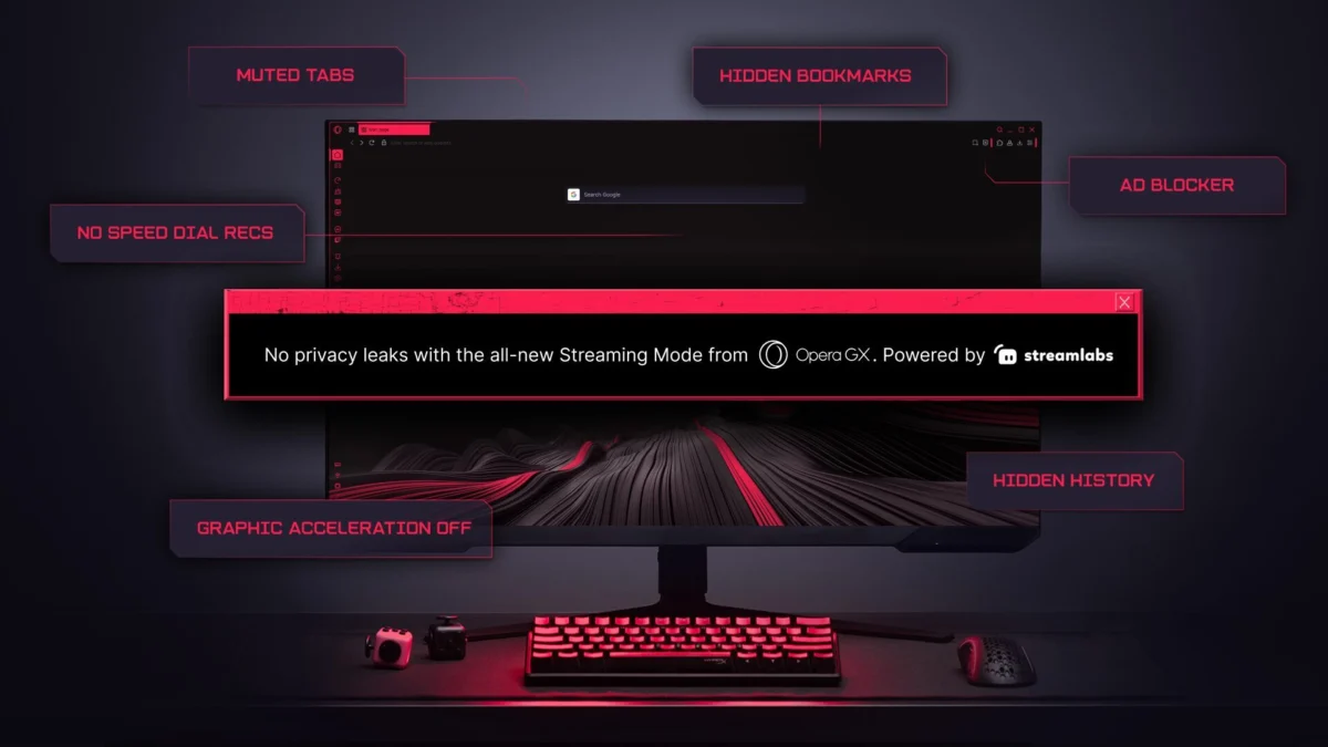 Opera GX Streaming Mode navegador