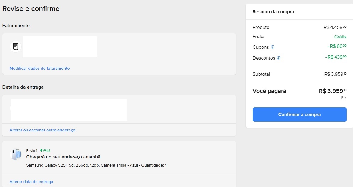 SOMENTE HOJE! Celular Samsung Galaxy S25+ por R$ R$ 3.959,10 na Amazon.