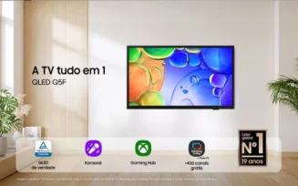 Nova Smart TV QLED Q5F da Samsung une inovação e praticidade com o conceito Tudo em 1